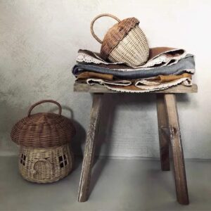 yungluner for Creative Woven Bags Made by Rattan Durable Strong Not Easy to Break Attractive Shape Decoration to Improve Popularit Rattan Storage Baskets with Lid Organizer