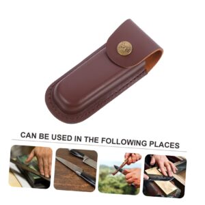 4pcs Leather Case Leather Convenient Cutter Sleeve Leather Small Reusable Cutter Sleeve Waist Cutter Cover Camping Cutter Cover Cutter Protection Cover