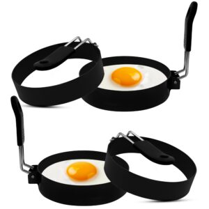 eggssentials egg rings for frying eggs pack of 4 egg ring large 3.5 - non-stick pancake mold maker & egg mold for breakfast sandwiches.