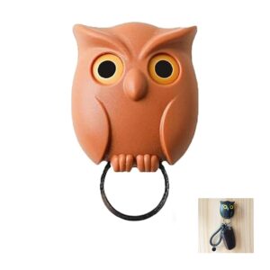 owl key holder, night owl key holder, magnetic owl key holder, owl key chain holder, key chain ring holder for wall, automatic open close eyes keychain hooks holder magnetic wall mount owl (c1pcs)