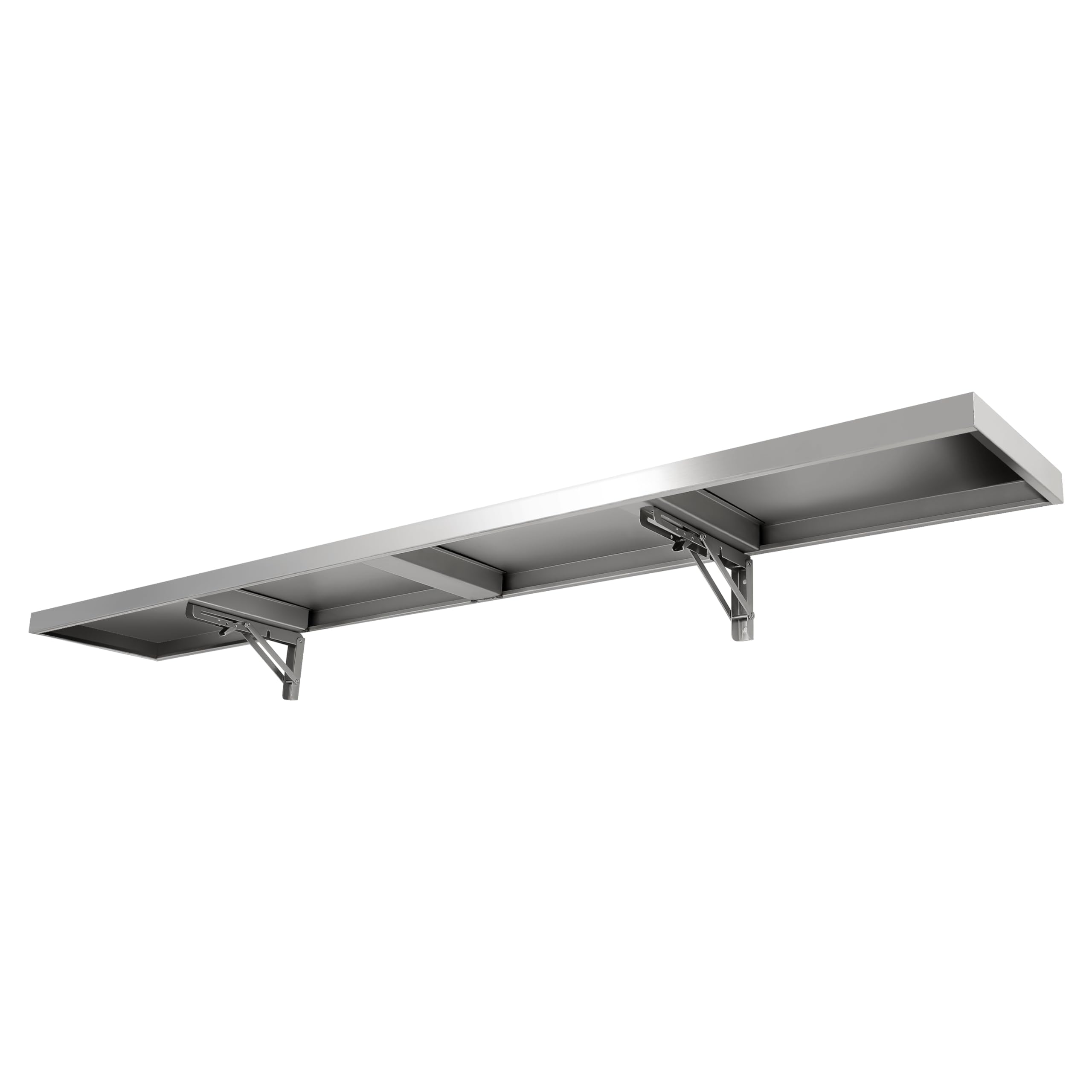 KUAFU 70.8L x 11.6W Folding Concession Window Shelf Stand Serving Wall Mounted Shelf for Food Truck Restaurant Bar Utility Room Kitchen Garage Heavy Duty Stainless Steel (66 LBS Loading Capacity)