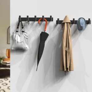 VAEHOLD Black Hat and Coat Wall Mount Rack 5 Hooks for Robes, Bags, Keys, and Towels Bathroom Towel Hanger Organizer (1 Pack)