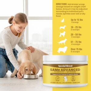 Special Breed Same for Dogs - S-Adenosyl-L-Methionine, Same Advanced, Liver Support Supplement for Dogs, Brain and Cognitive Support, Sam e for Dogs (120 Grams)