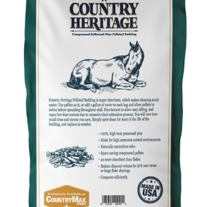 Country Heritage Premium Low Dust Pelleted Bedding Super Absorbent All Natural Softwood Pine Pellets 35 lbs.