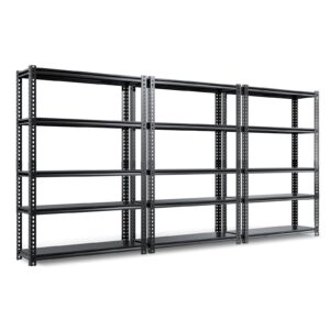 lilypelle garage shelving heavy duty, 72" metal garage storage shelves, adjustable 5 tier storage shelves large shelving unit for garage pantry warehouse basement kitchen, 3pack