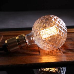 Vintage LED Edison Bulb G30 4W Dimmable LED Filament Bulb Globe Pineapple Shaped Light Bulb 2300K Warm White E26 400LM Equivalent 40W Incandescent (Clear, 6 Pack)