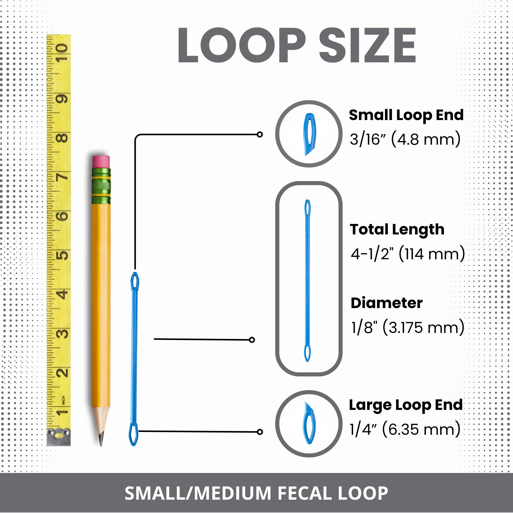 Fecal Loop for Small and Medium Animals, Stool Sample Collection Kit for Small Dogs, Goats, Sheep and Other Small Animals. Take Stool Samples Quickly and Easily with Reusable Double end Loop.