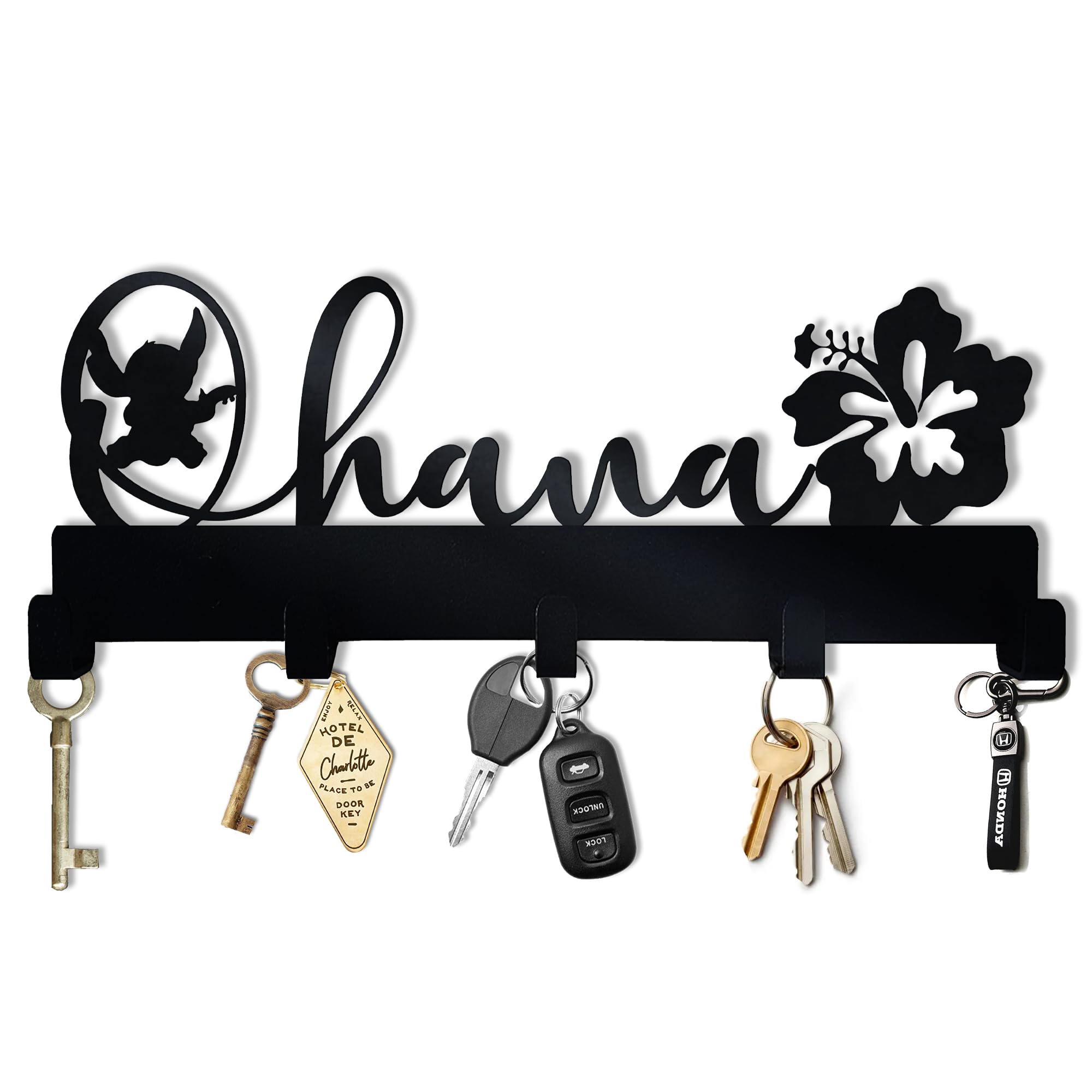 Pentacle Toys Ohana Family Key Hangers - Disney World Key Hook Rack - Disney Stitch Key Holders - Disney Home Décor - Disney Castle Key Holder - Disney Housewarming Gifts - Room Entrance Décor