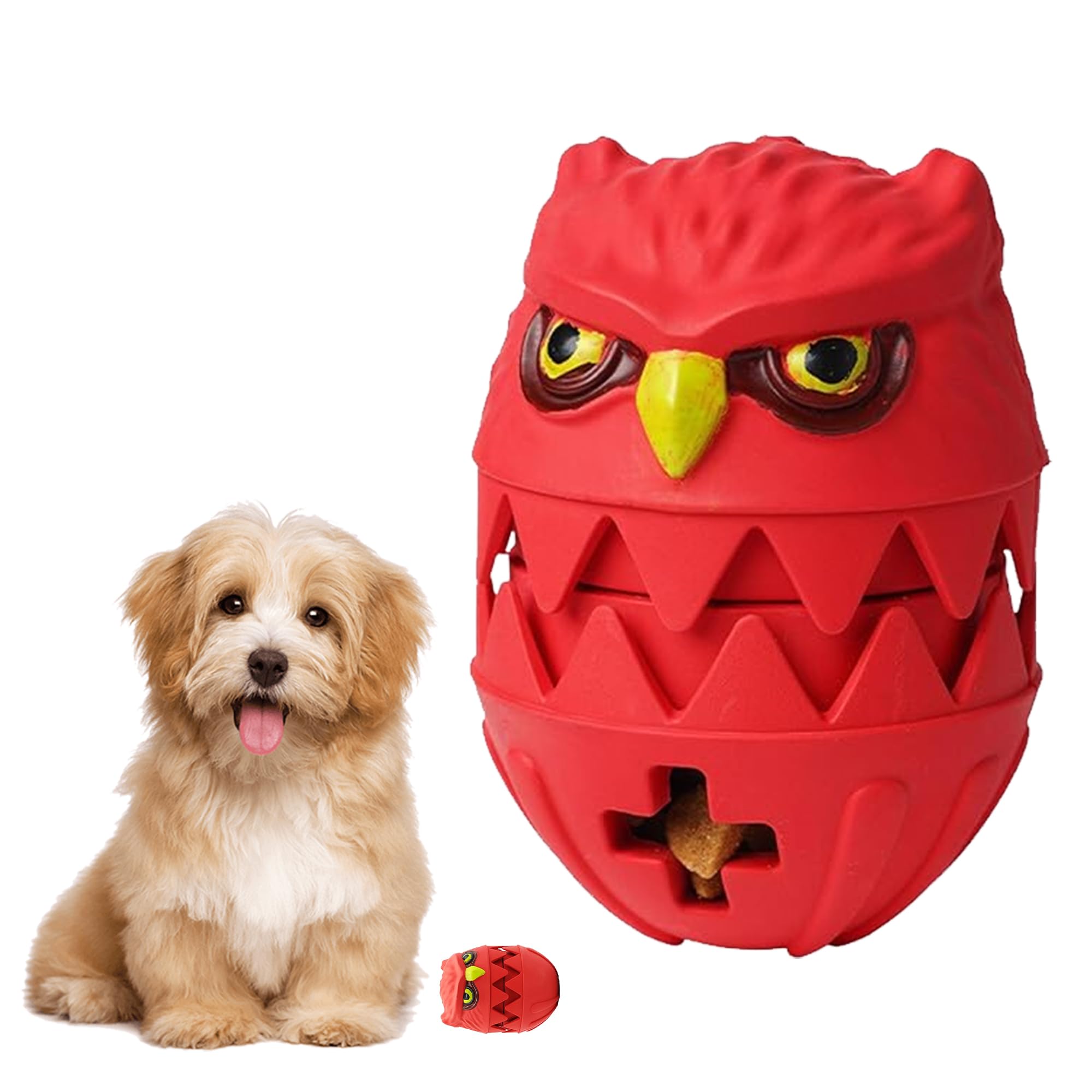 Indestructible Rubber Dog Chew Toy - Owl Shaped Indestructible Dog Toys for Aggressive Chewers, Super Chew Interactive Teething Toys for Puppies & Dogs, Heavy Duty Durable & Tough Chew Toys for Dog