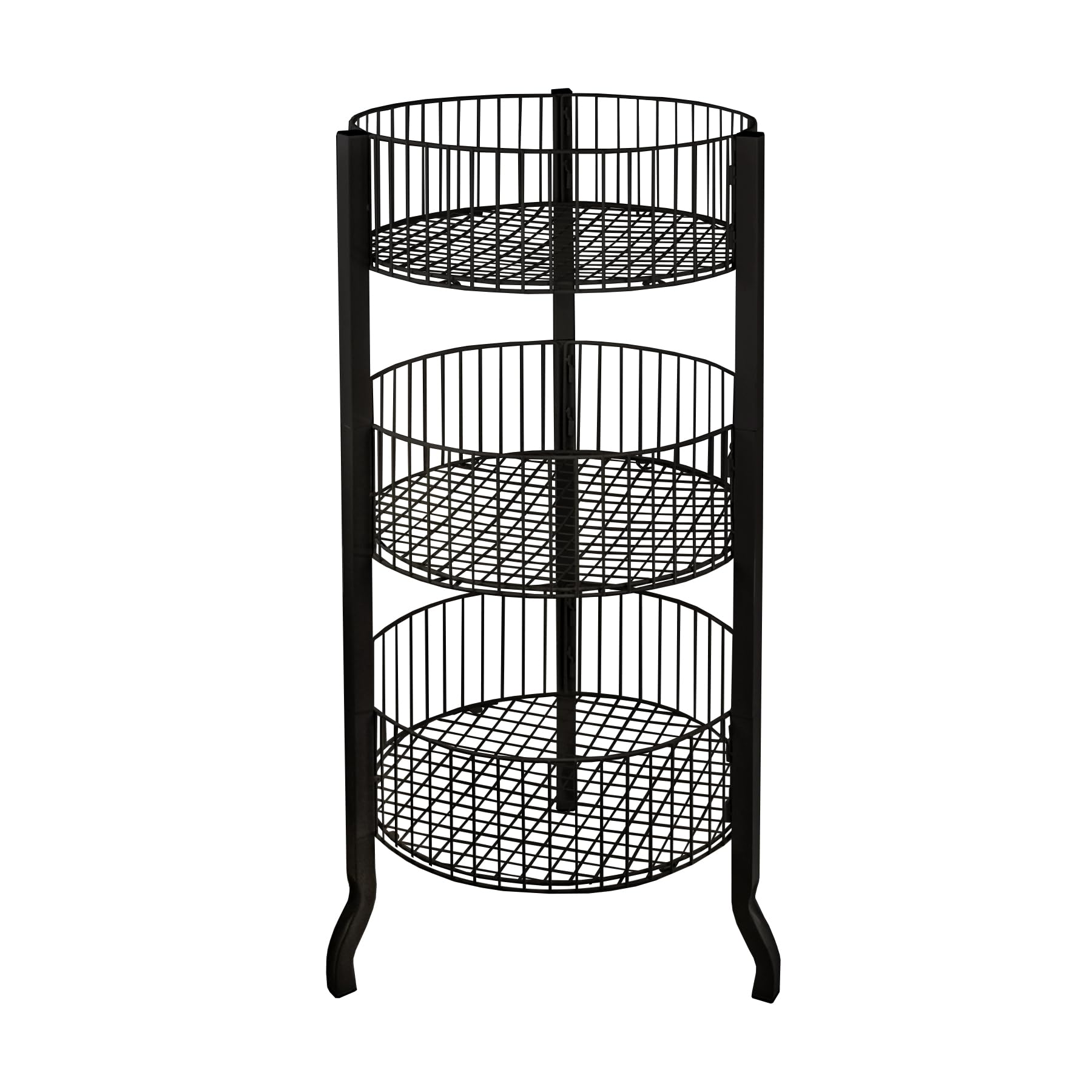 Azar Displays 300703-BLK 3 Tiered Round Wire Dump Bins, Black