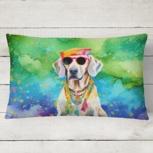 Caroline's Treasures DAC2565PW1216 Weimaraner Hippie Dawg Fabric Decorative Pillow Machine Washable, Indoor Outdoor Decorative Pillow for Couch, Bed or Patio, 12HX16W