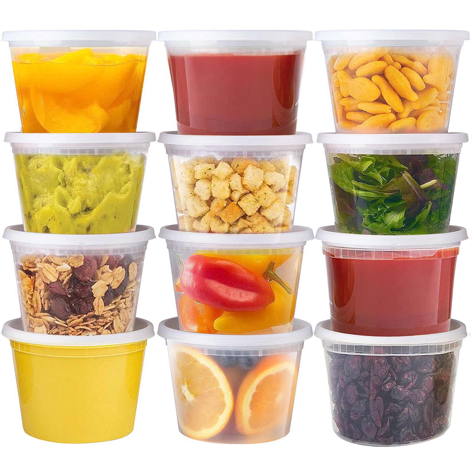 vivigu Deli Containers with Lids 16 oz [24 Set] - Food Storage Containers with Lids Freezer Safe, Soup Containers for Restaurant, BPA Free | Portion Control | Leakproof | Microwave| Washable…