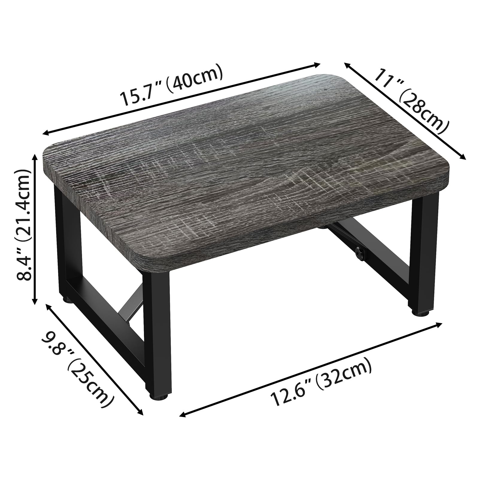 SZLHANJZ One Step Stool, Wooden Foot Stool for Adults, Small Stepping Stool for Bed and Closet, Heavy Duty Step for Kitchen, Dorm, and Indoor Use, Dark Gray