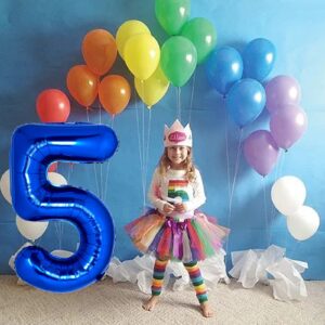 UWPVOWSR Blue Number 58 Balloons 40 inch Foil Number Balloon 58th Birthday Balloons Digit 58 Helium Big Balloons for Birthday Party Decorations Wedding Bachelorette Bridal Shower, Blue Number 58