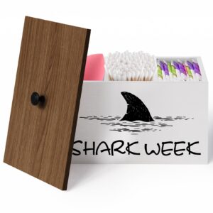 tampon holder for bathroom,tampon storage container,feminine product organizer,removable organizer,shark week wood box with lid,tampon organizer,christmas gifts for mom and female friends (black)