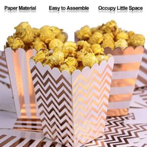 Popcorn Boxes 36PCS Large Capacity Popcorn Paper Boxes Buckets Top Opening Popcorn Cups Popcorn Container for Movie Party(Rose Gold)