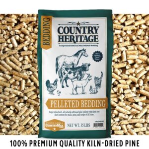 Country Heritage Premium Low Dust Pelleted Bedding Super Absorbent All Natural Softwood Pine Pellets 35 lbs.