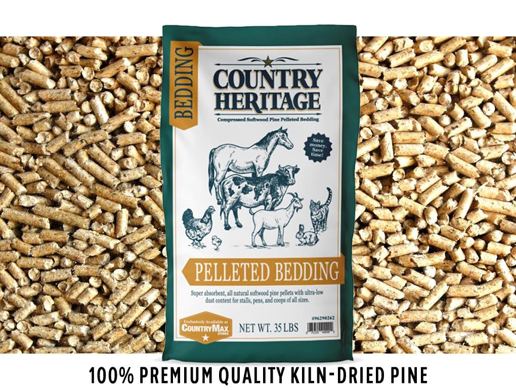 Country Heritage Premium Low Dust Pelleted Bedding Super Absorbent All Natural Softwood Pine Pellets 35 lbs.