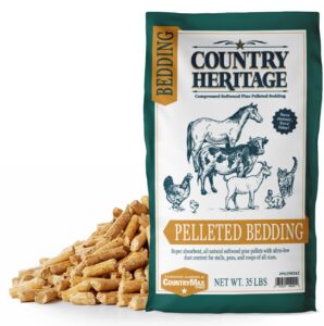 country heritage premium low dust pelleted bedding super absorbent all natural softwood pine pellets 35 lbs.