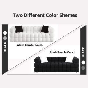 Olodumare 2 Pcs Sectional Sofa 2+3 Cloud Couch with Extra Deep Seats,5 Seater Sofa,Modern Boucle Couch with 4 Pillows Decor Furniture,Marshmallow Tufted Couch for Living Room.Loveseat+Sofa,Black