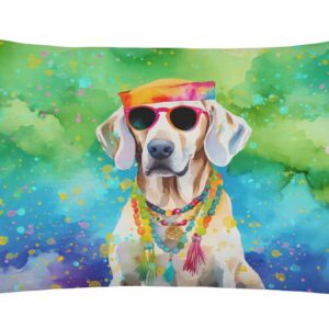 Caroline's Treasures DAC2565PW1216 Weimaraner Hippie Dawg Fabric Decorative Pillow Machine Washable, Indoor Outdoor Decorative Pillow for Couch, Bed or Patio, 12HX16W