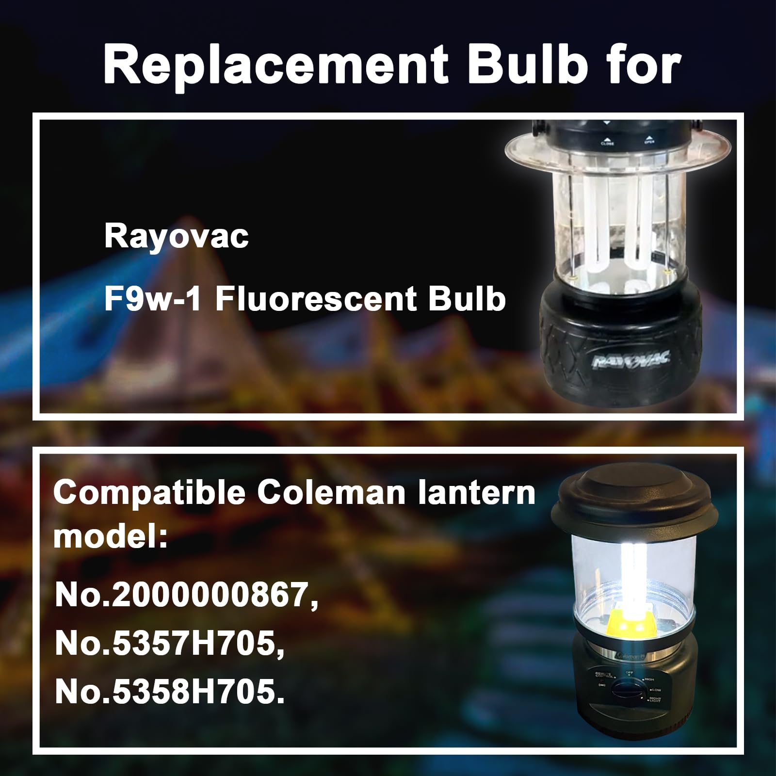 9 Watt Light Bulb Compatible with Satco S8365, Kandolite 96500, Rayovac F9w-1, Coleman Lantern Bulb Replacement 2G7 Base 4100K 4 Pack