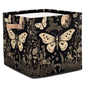 jxdxhcw 13x13 inch storage basket bin butterfly leaves gothic print polyester cloth storage cube box toys clothes towels organizer for kids room bedroom shelves pantry