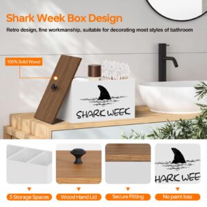 Tampon Holder for Bathroom,Tampon Storage Container,Feminine Product Organizer,Removable Organizer,Shark Week Wood Box with Lid,Tampon Organizer,Christmas Gifts for Mom and Female Friends (Black)