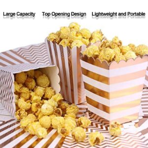 Popcorn Boxes 36PCS Large Capacity Popcorn Paper Boxes Buckets Top Opening Popcorn Cups Popcorn Container for Movie Party(Rose Gold)