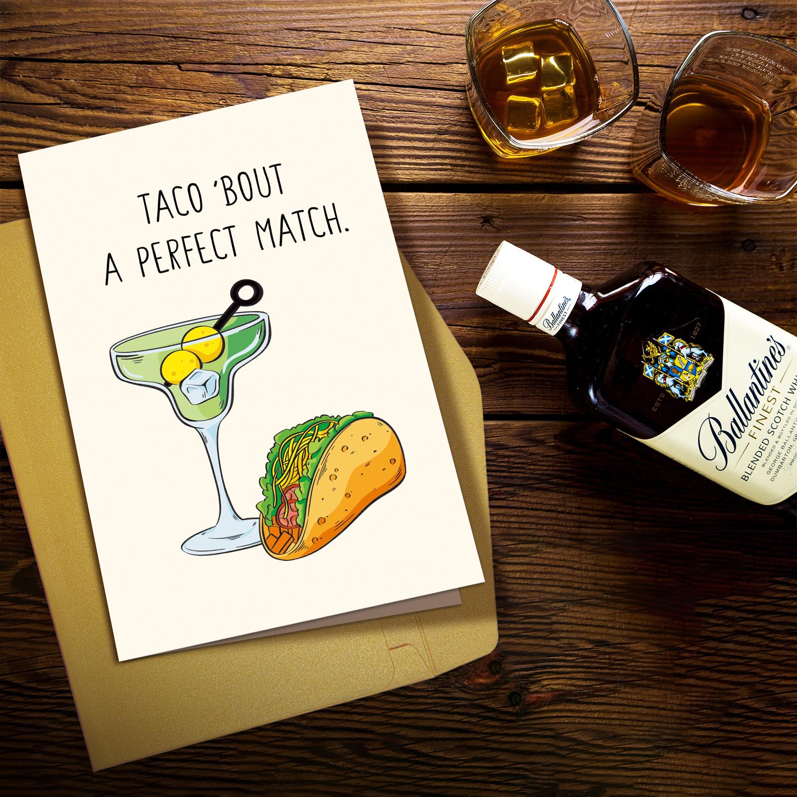 Funny Wedding Shower Card for Bride and Groom, Humorous Pun Wedding Card for Friends, Congrats Engagement Card, Taco 'Bout A Perfect Match