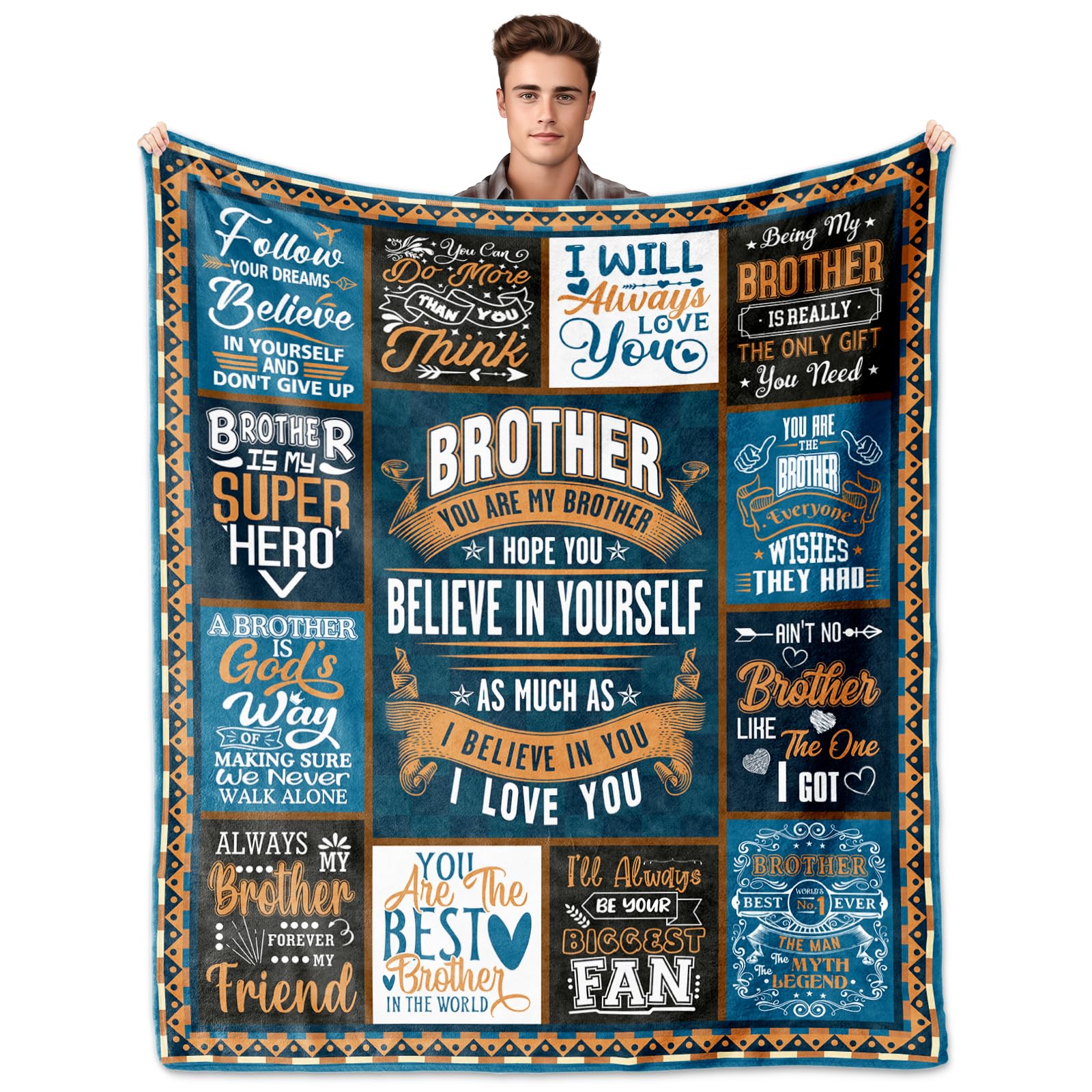 Brother Gifts from Sister, Brother Birthday Gifts, Gifts for Brother Throw Blanket 60"x50", Big Brother Gift, Gifts for Brothers from Sisters, Big Brother Gifts for Boy, Christmas Brother Gifts Ideas