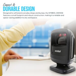 DS9208 ZEBRA Motorola Symbol Digital Handsfree 1D/2D Barcode Scanner with USB Cable and Microfiber Cleaning Cloth - High Performance Scanning, Compact Design, 1-Year Warranty, Standard Range (Renewed)