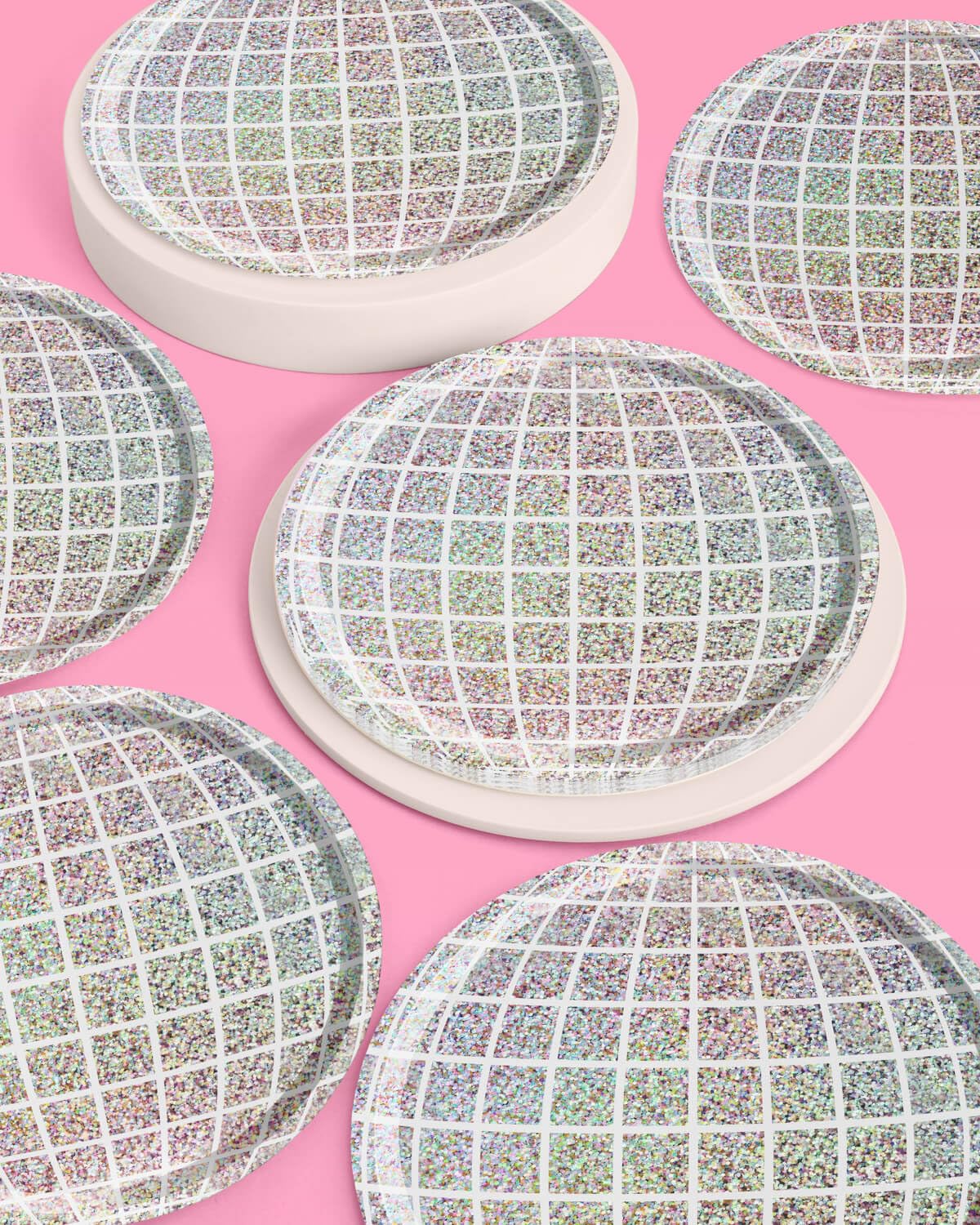 xo, Fetti Holographic Disco Ball Paper Plates - 25 pk, 9" | Bachelorette Party Decorations, Last Disco, Space Cowboy Birthday Party, Groovy Baby Shower, New Years Eve Supplies, 70s Bday Party