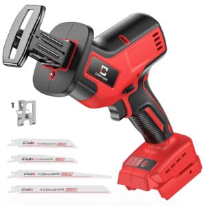 cordless reciprocating saw for milwaukee m18 18v battery, brushless motor, variable speed 0-3000 spm,tool free blade change, 4 saw blades for wood/metal/pvc cuts (no battery included)