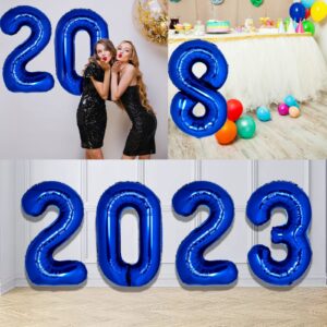 UWPVOWSR Blue Number 58 Balloons 40 inch Foil Number Balloon 58th Birthday Balloons Digit 58 Helium Big Balloons for Birthday Party Decorations Wedding Bachelorette Bridal Shower, Blue Number 58