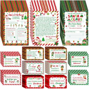 harloon 195 pcs official letter to santa elf reports cards elf notes and 15 elves notice naughty or nice behavior checklist stationary paper 15 elf bonus letter for christmas elf surveillance