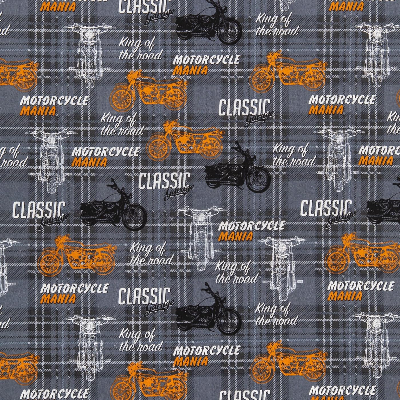 Motorcycle Mania Cotton Calico Fabric (1 Yard) – Printed Sewing Fabric by The Yard – Lightweight Precut Fabric for Sewing Clothes, Homeware, & Other Accessories – DIY Craft Fabric