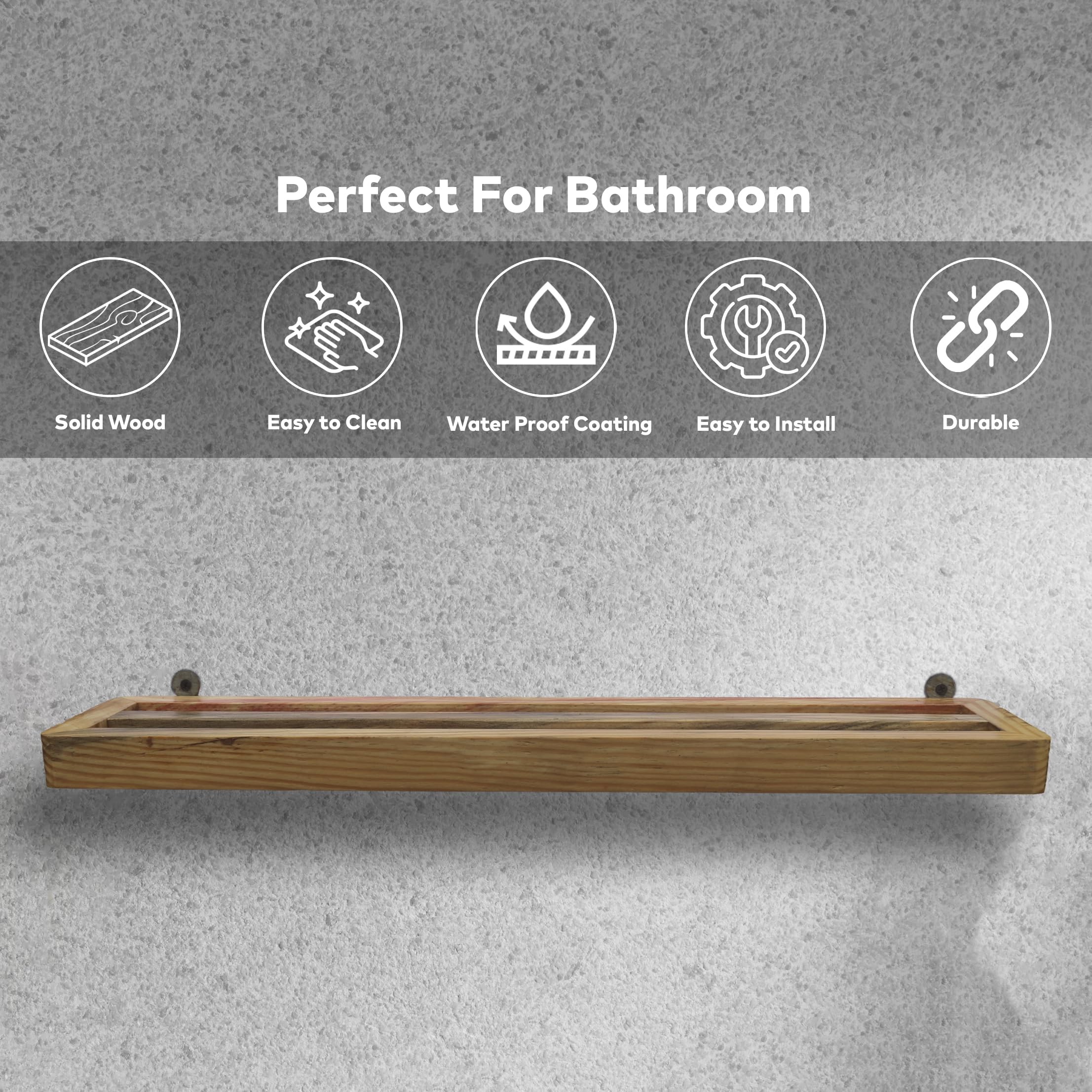 NEW AGE KRAFTZ Towel Racks, Wall Mounted, Metal Towel Holders with Wooden Shelf for Small Bathroom in Rv, Camper, Rolled Bath and Hand Towels Holder Storage and Organization Decor