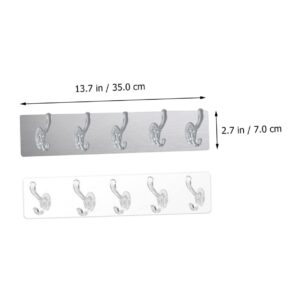 ABOOFAN 4 Pcs Acrylic Hook Wall Rack Coat Hook Acrylic Coat Hooks Iron Coat Rack Acrylic Towel Hook Wall Mount Clothes Hanger Hooks Coat Hanger No Punching Hangers