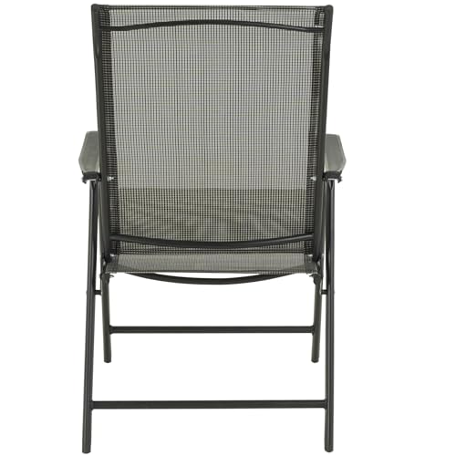 BTEXPERT Heavy Duty Patio Folding Chair Outdoor Indoor Portable Dining Sling Back Metal Frame with Armrests Lawn Pool Courtyard Porch Balcony Garden (1)