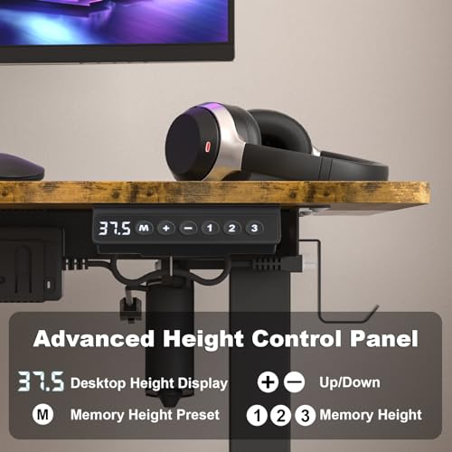 Kingant Electric Standing Desk Height Adjustable - 40 x 24 Inches Sit Stand up Desk & Memory Preset Ergonomic Rising Desks for Work, Home Office Workstation Gaming Rising Desk Study Table