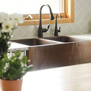 Sinkology Adams Copper 33" Double Bowl Farmhouse Apron Front Undermount Kitchen Sink