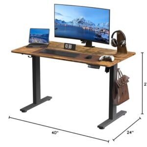 Kingant Electric Standing Desk Height Adjustable - 40 x 24 Inches Sit Stand up Desk & Memory Preset Ergonomic Rising Desks for Work, Home Office Workstation Gaming Rising Desk Study Table