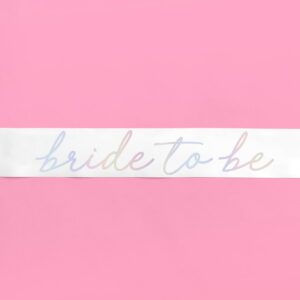 xo, Fetti Bachelorette Party Decorations Bride to Be Iridescent Sash | Classic Bridal Shower Gift, Bridesmaid Favors, Engagement Accessory