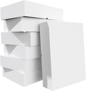 12 packs extra large gift boxes with lids for presents, 17x11x4 inch white clothing boxes for wrapping gifts, blanket, robes, shirts, sweater, xl cardboard white boxes bulk for christmas, birthday - cajas para regalos