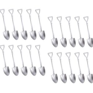 Smilesunus 20 Pcs Stainless Steel Mini Dessert Spoons Shovel Shape Spoons Ice Cream Spoons