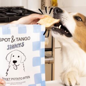 Spot & Tango Sweet Potato Bites Dog Treats - Single Ingredient, 100% Sweet Potato - Dehydrated Snacks - Grain & Gluten-Free - USA-Made - for Small, Medium, and Large Dogs