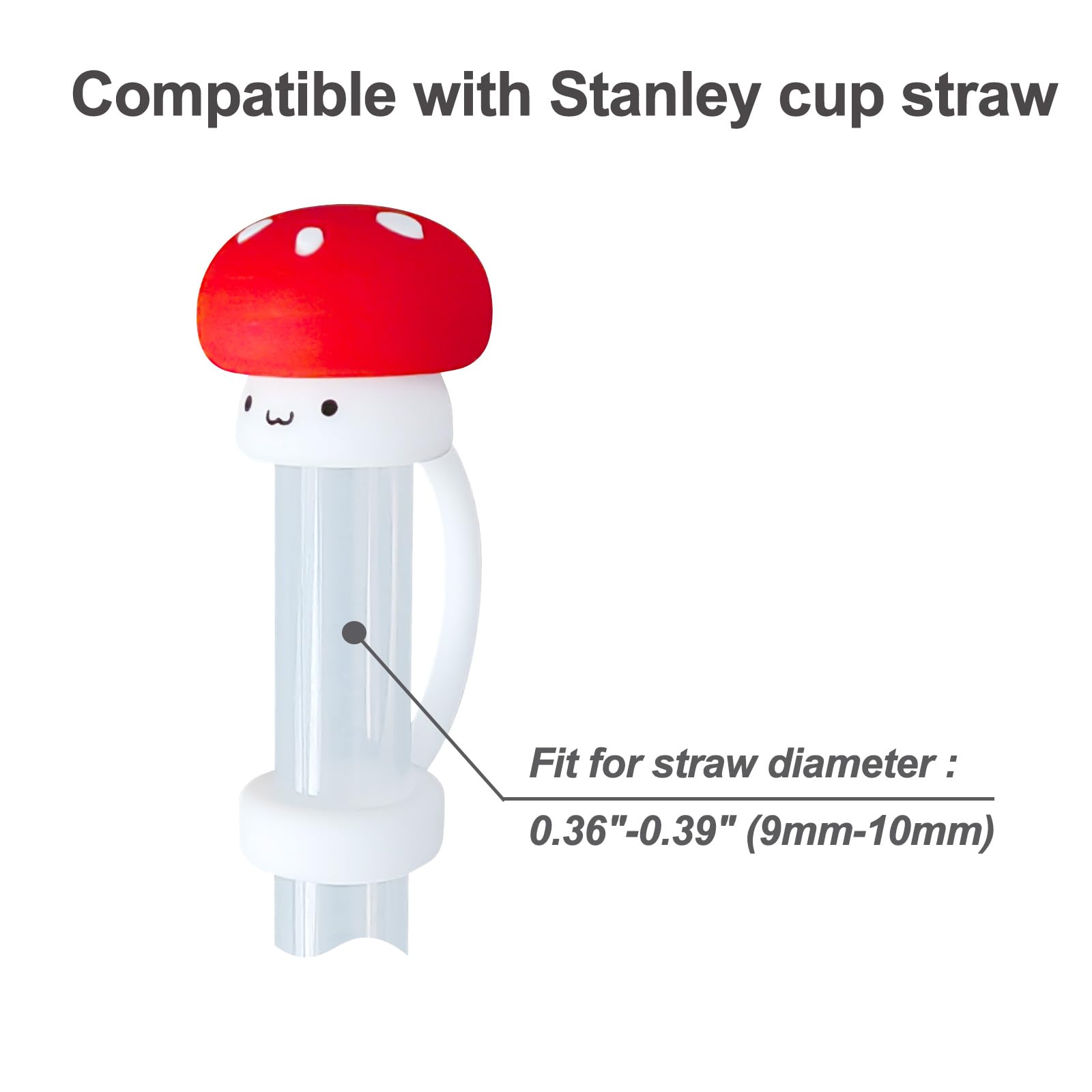 HomDsg 4 Pack Silicone Straw Covers Cap for Stanley Cup 30 40 oz, Cute Mushroom Straw Topper, Accessories for Stanley Cup Tumbler, Christmas Gifts for Women