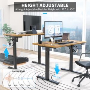 Kingant Electric Standing Desk Height Adjustable - 40 x 24 Inches Sit Stand up Desk & Memory Preset Ergonomic Rising Desks for Work, Home Office Workstation Gaming Rising Desk Study Table