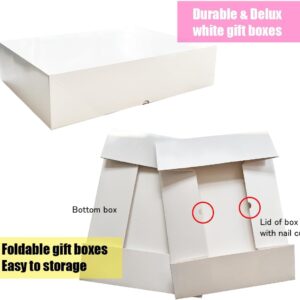 12 Packs Extra Large Gift Boxes with Lids for Presents, 17x11x4 Inch White Clothing Boxes for Wrapping Gifts, Blanket, Robes, Shirts, Sweater, XL Cardboard White Boxes Bulk for Christmas, Birthday - Cajas Para Regalos